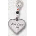 Jesus Loves You Heart Key Ring Charm